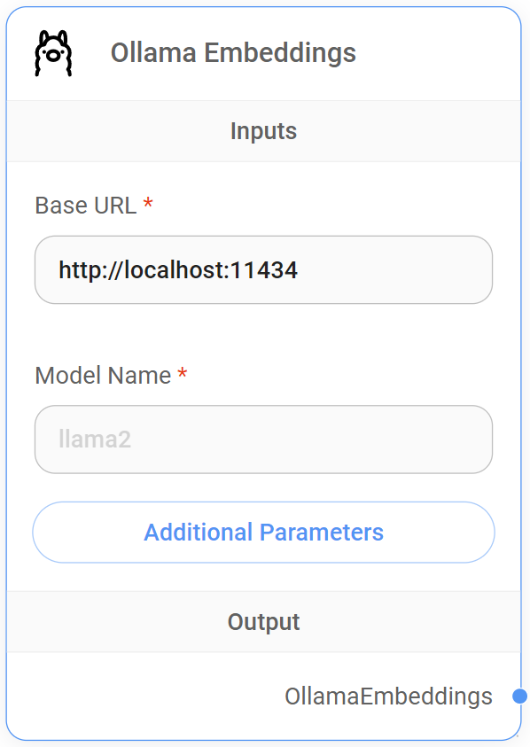 <p>Ollama Embeddings Node</p>